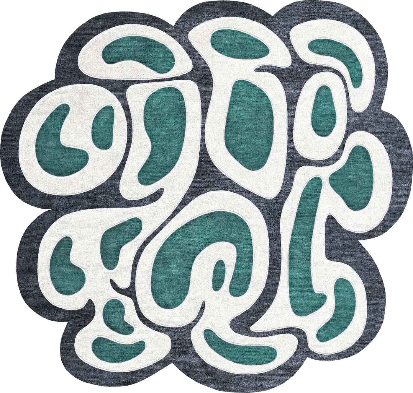 Biomorph Green Modern Rug by Natalia Enze