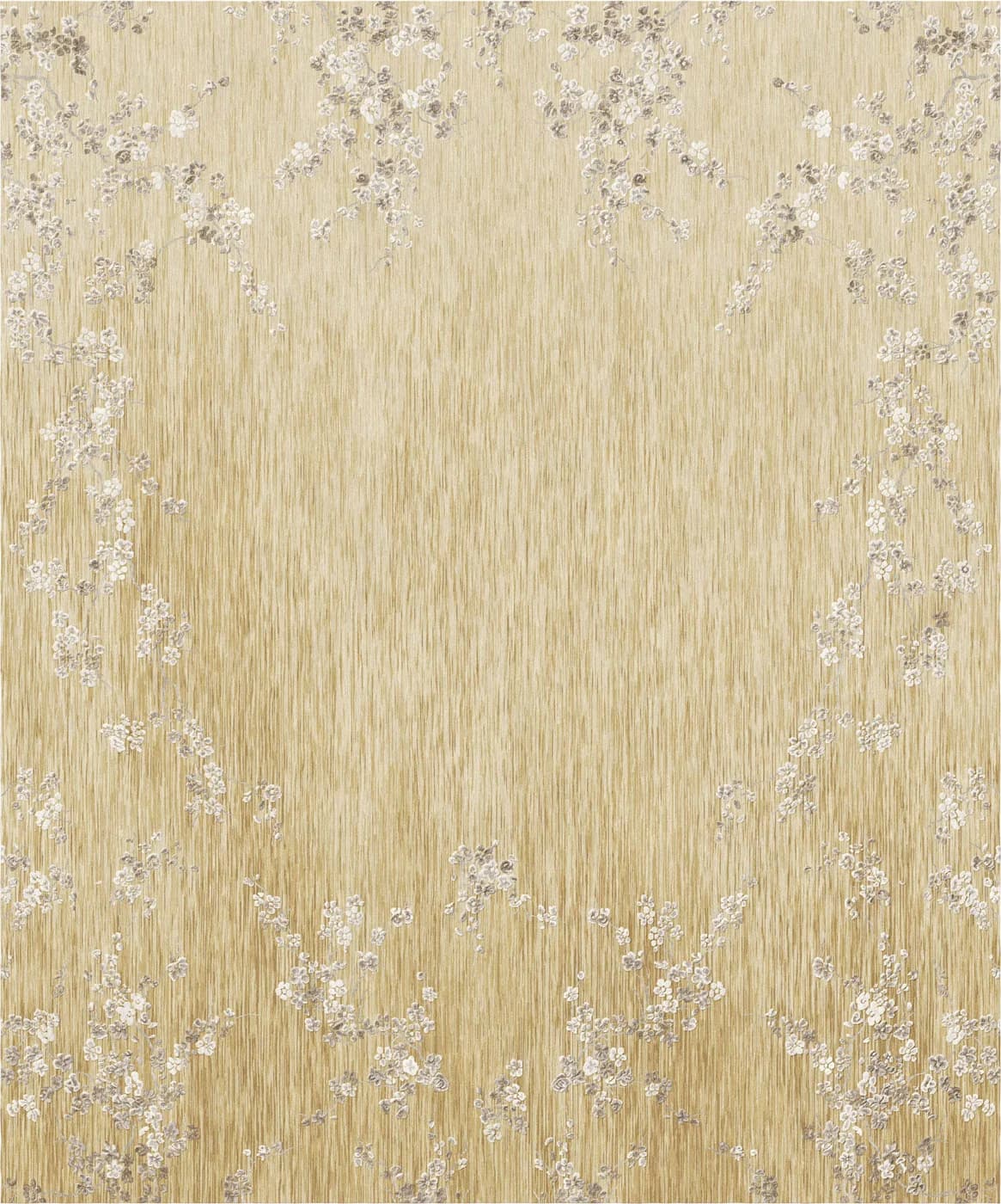 Blossom gold floral modern rug by Natalia Enze