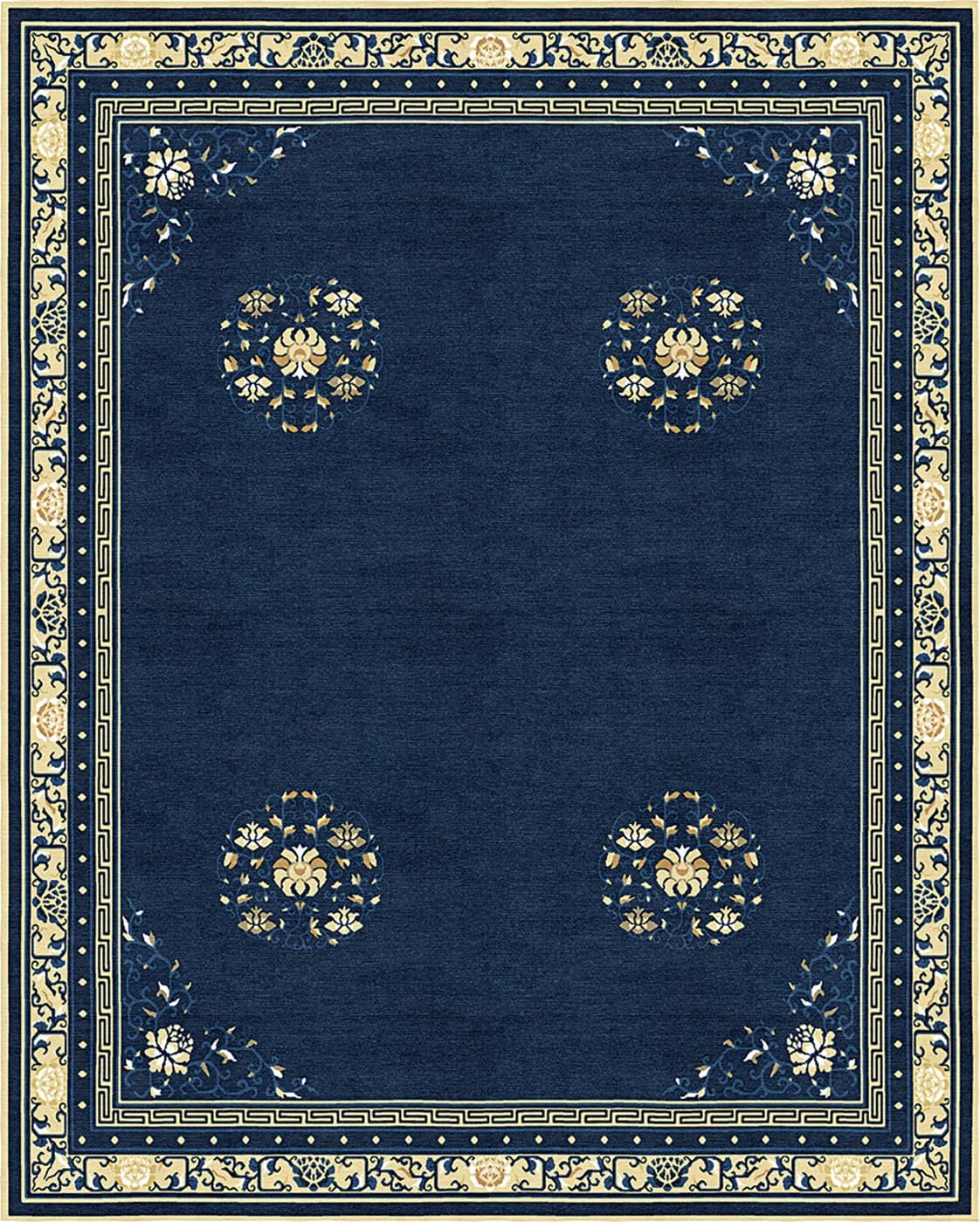 Celestial Garden Blue Oriental Rug di Natalia Enze