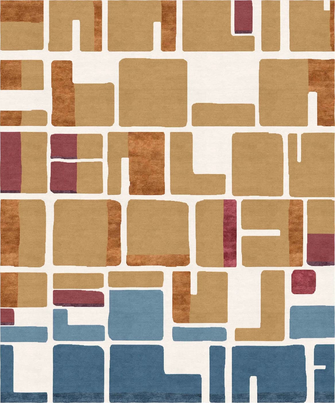 Confluence Bordo Modern Rug di Natalia Enze