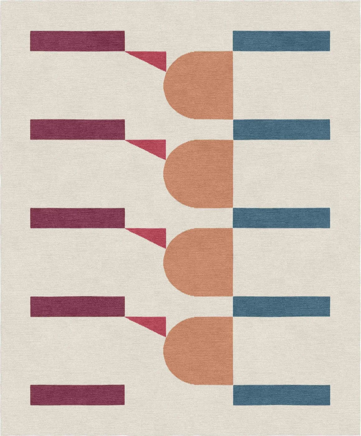 Dialogue red white modern rug by Natalia Enze
