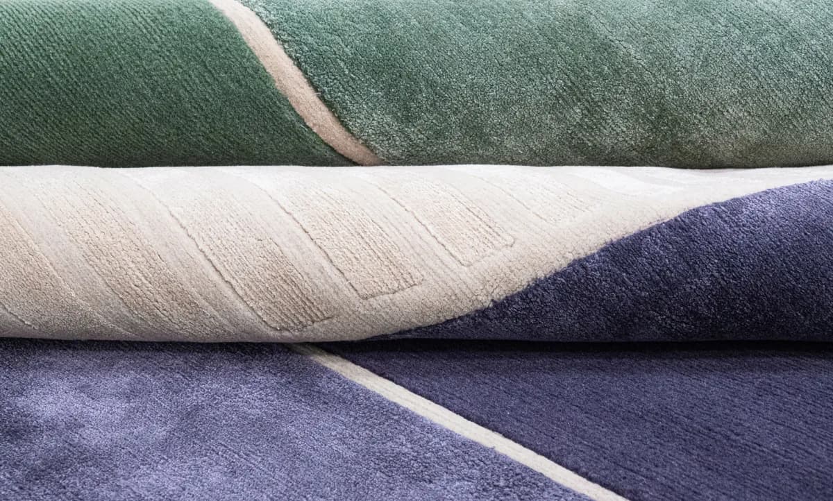 Duet blue green modern rug di Natalia Enze, un’altra vista