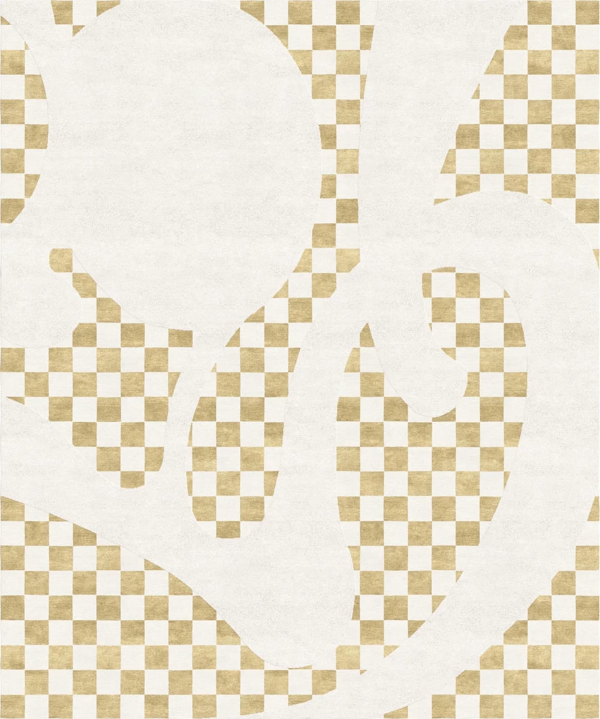Encounter Chequers beige modern rug by Natalia Enze