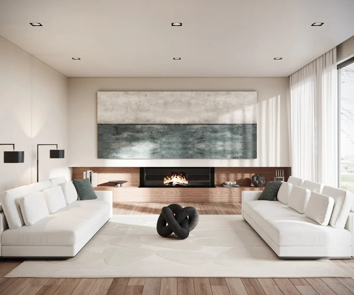 Field white modern rug di Natalia Enze, un’altra vista