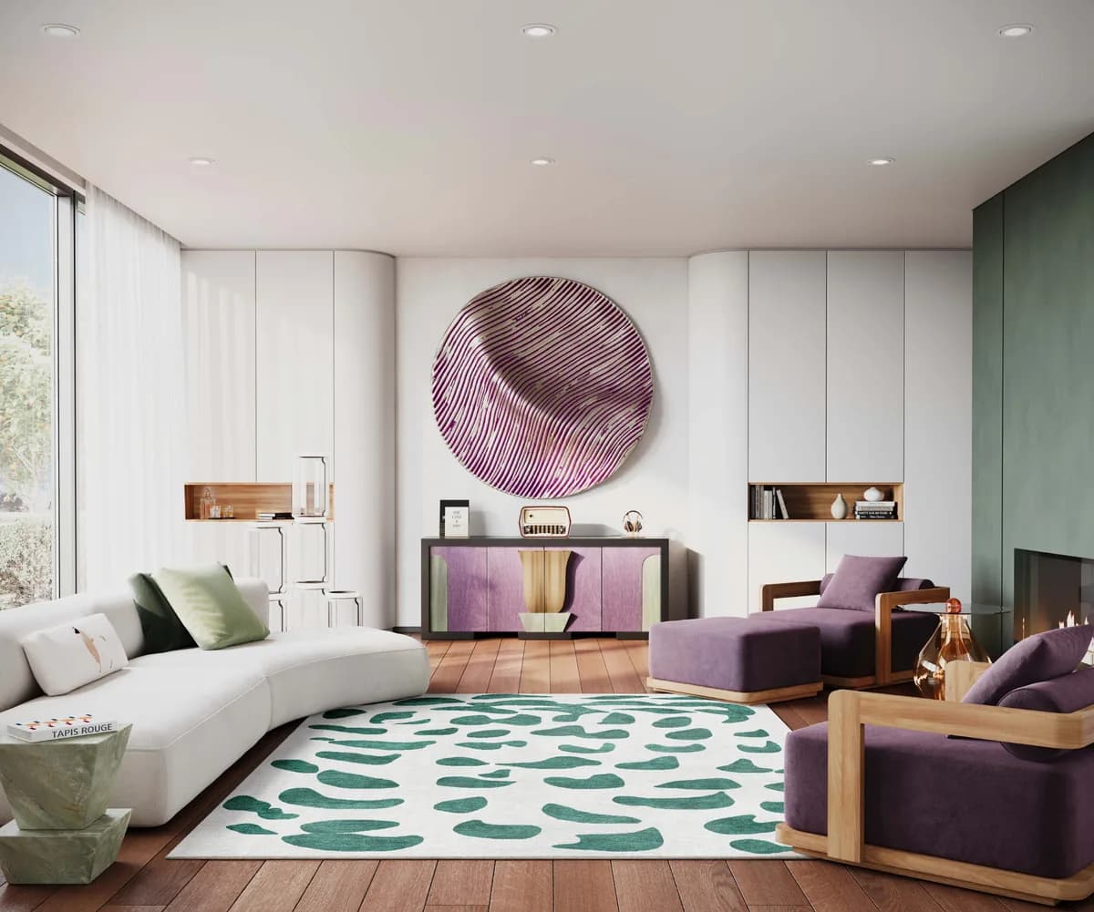 Flow green modern rug di Natalia Enze, un’altra vista
