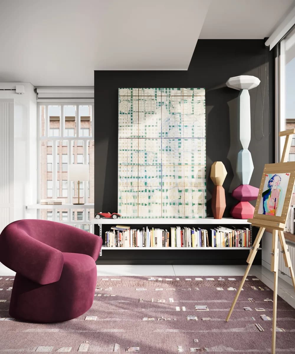Fragment Fondant au Chocolat modern rug by Natalia Enze, another view