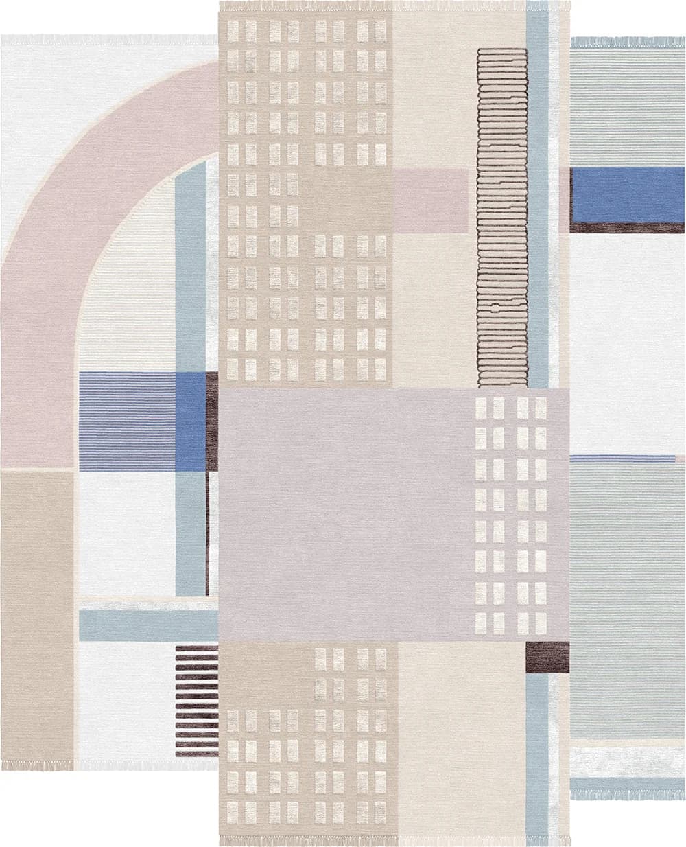 Structure I white pink modern rug di Natalia Enze