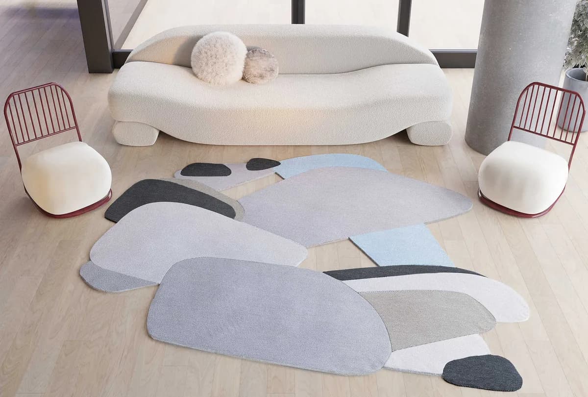Structure II Grey Modern Rug di Natalia Enze, un’altra vista