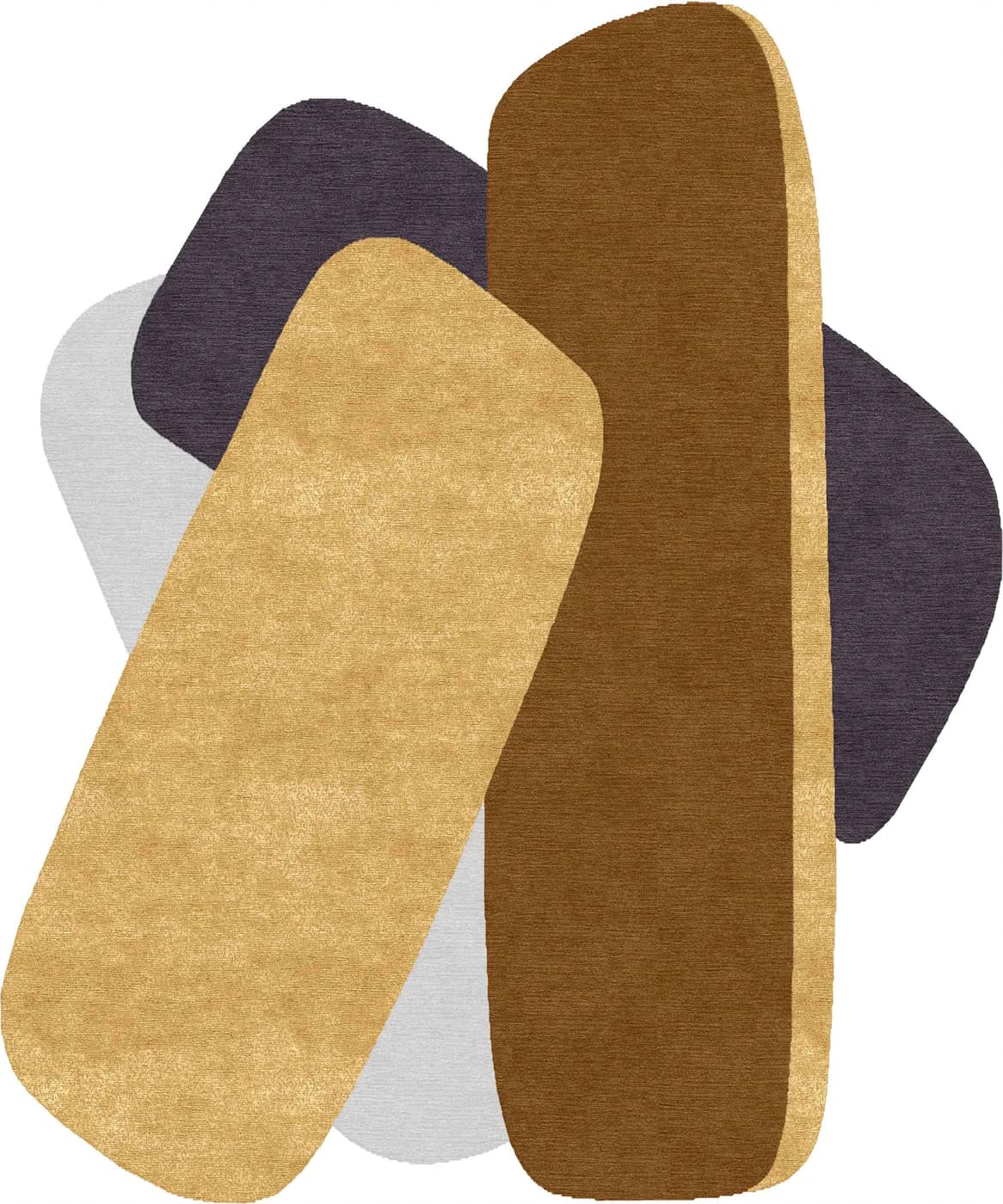 Structure III yellow brown modern rug di Natalia Enze