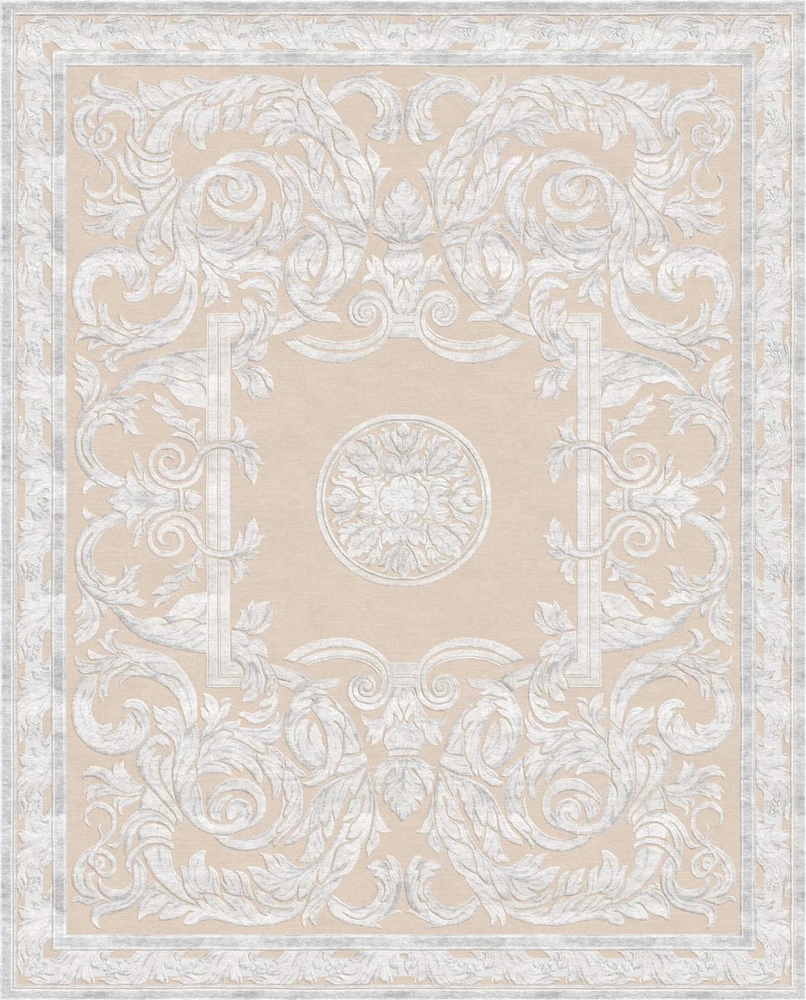 Timeless Beige Neoclassic Rug by Natalia Enze