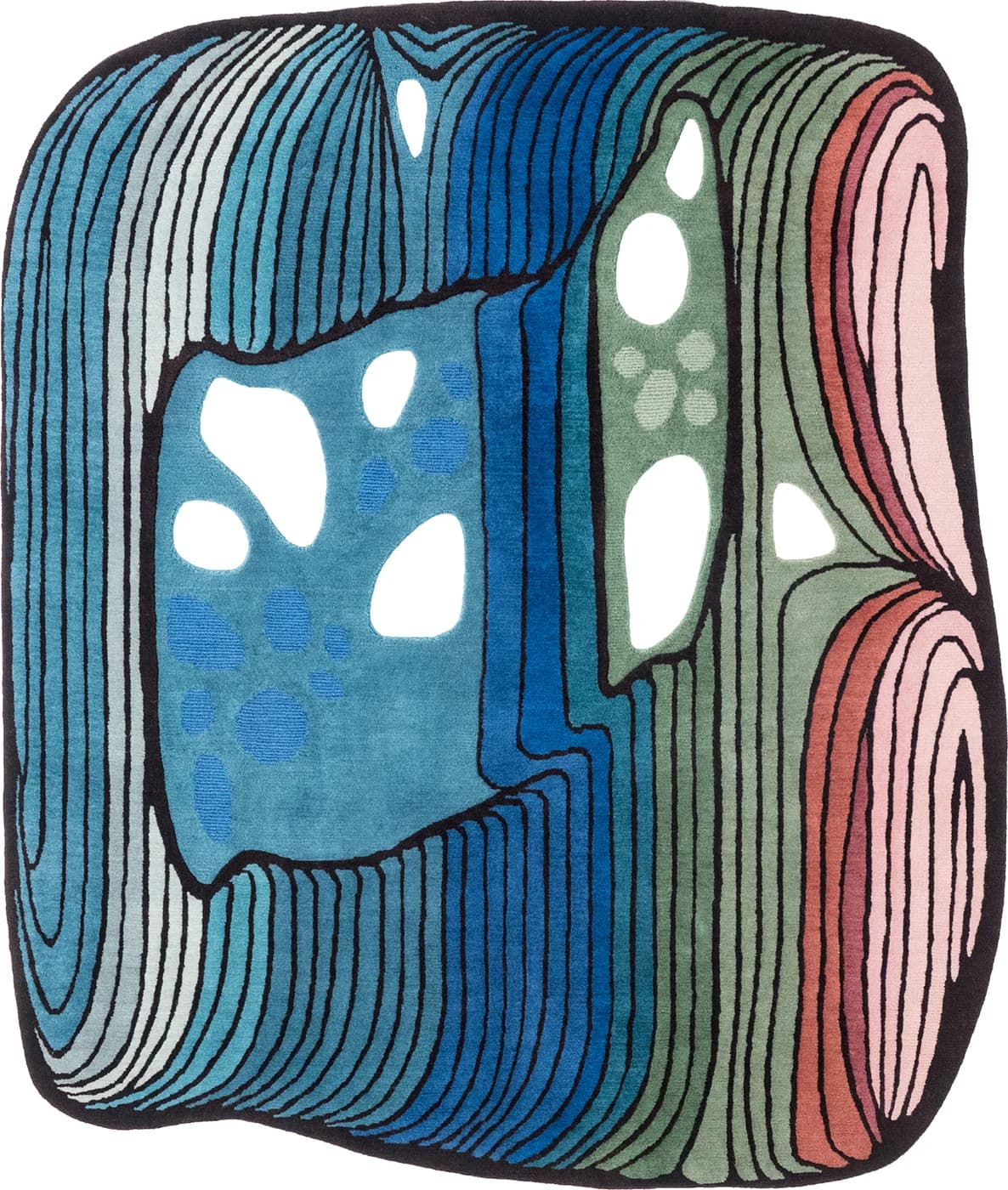 VEIL Blue Modern Rug di Natalia Enze